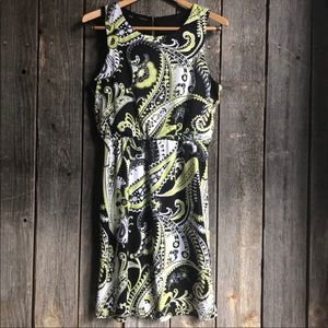 Black/green paisley print dress Maurices